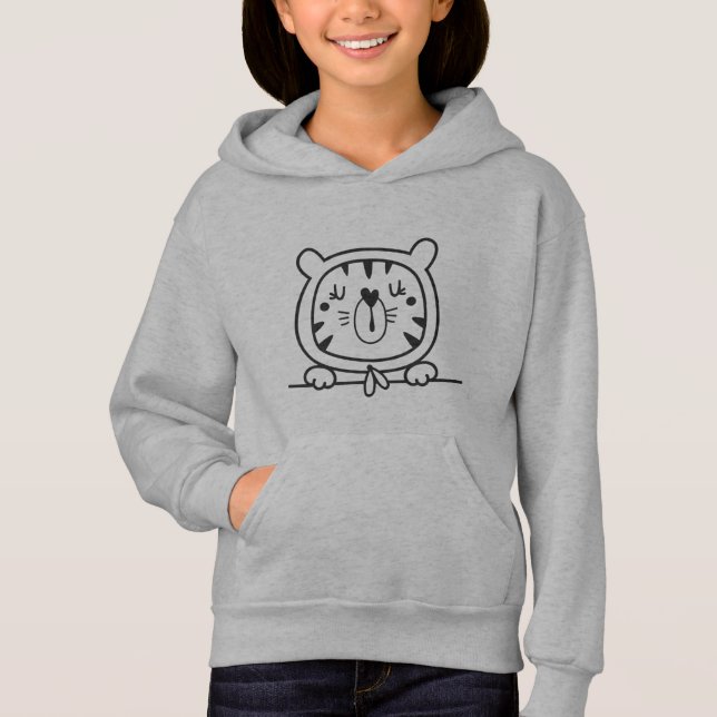 Pequeño tigre lindo para chicas grises (Anverso)