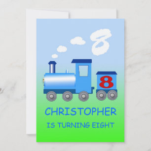 Pequeño tren invitación a fiesta de cumpleaños