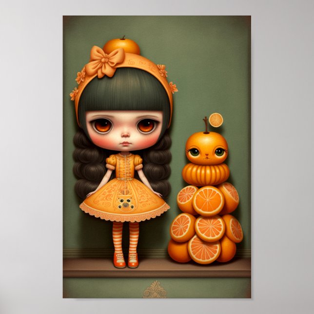 Pequeño y dulce Naranja Chica arte (Frente)