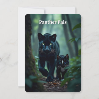 Pequeño y grande gato - Panther Pals - Tarjeta pla