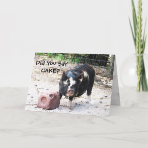 Pequeño y lindo cerdo - Tarjeta de cumpleaños