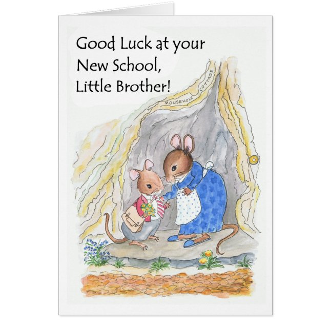 Pequeño y lindo ratón Buena suerte Nuevo hermano d (Frente)
