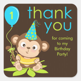 Pequeño Y Pequeño Mono Gracias Pegatina