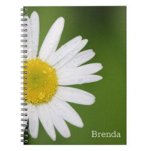 Pequeño y simple cuaderno de espiral de flores de 