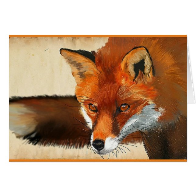 Pequeño zorro rojo en blanco (Anverso (Horizontal))