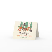 Pequeños amigos de Woodland Tarjeta de agradecimie