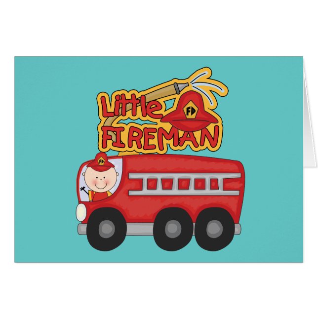 Pequeños camisetas y regalos del bombero del motor (Anverso (Horizontal))