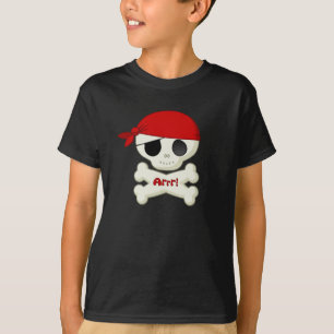 Pequeños cráneo del pirata y camiseta de la