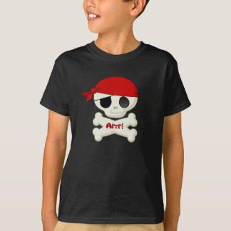 Pequeños cráneo del pirata y camiseta de la