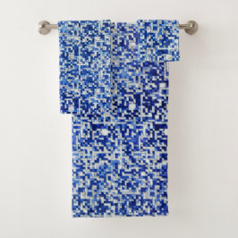 Pequeños cuadrados desordenados, tonos azules y bl