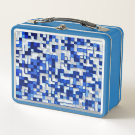 Pequeños cuadrados dispersos, tonos azules y blanc