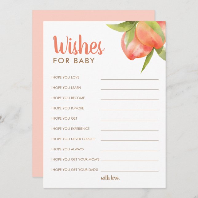 Pequeños Deseos De Baby Shower Por Tarjetas De Con (Anverso / Reverso)