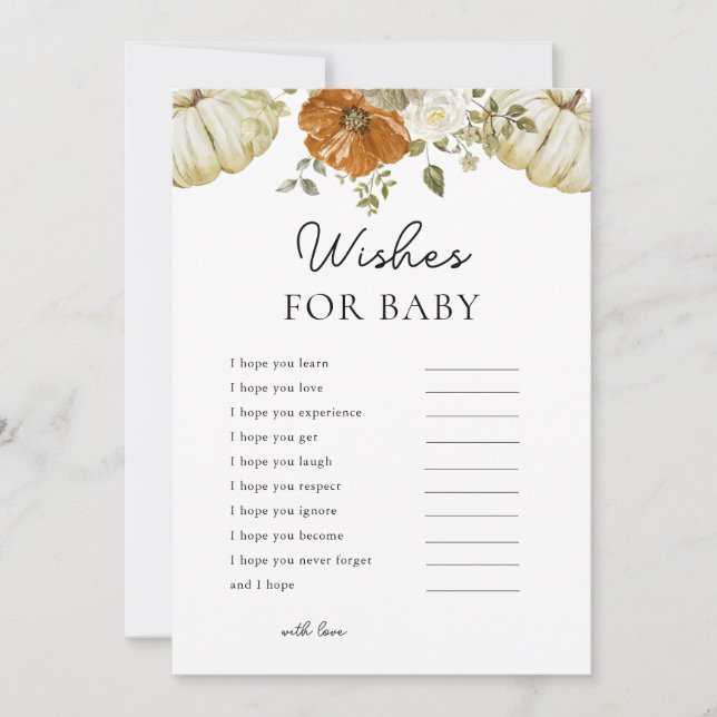 Pequeños Deseos De Calabaza Para La Tarjeta De Jue (Anverso)