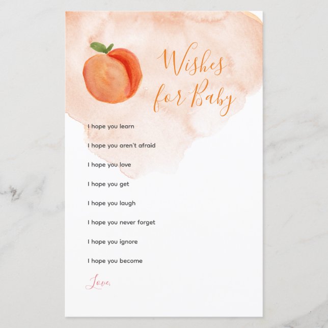 Pequeños deseos de verano para la tarjeta de bebé (Anverso)