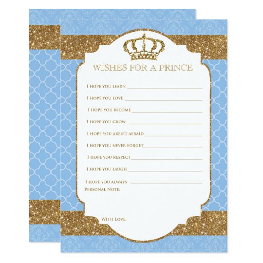 Pequeños deseos del oro de los azules cielos de invitación 12,7 x 17,8 cm