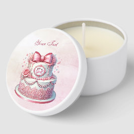 Pequeños favoritos de velas color rosa pastel deco