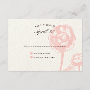 Pequeños flores que casan el rosa de RSVP