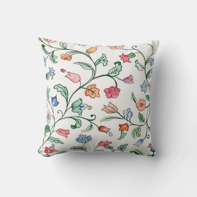 Pequeños gemelos florales en un Cojín decorativo (Anverso)