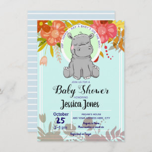Pequeños Hippo Pequeños Invitaciones A La Ducha Fl