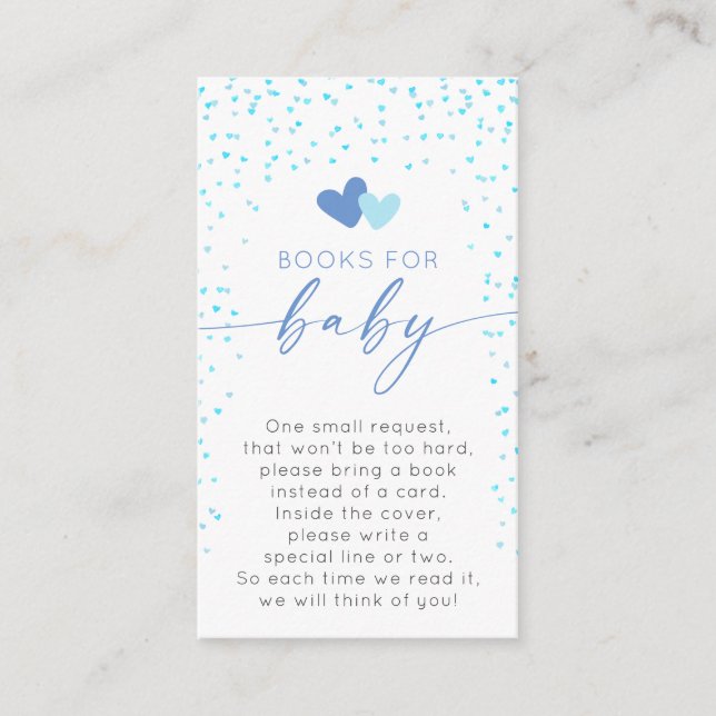 Pequeños libros azules para bebés con tarjeta (Anverso)