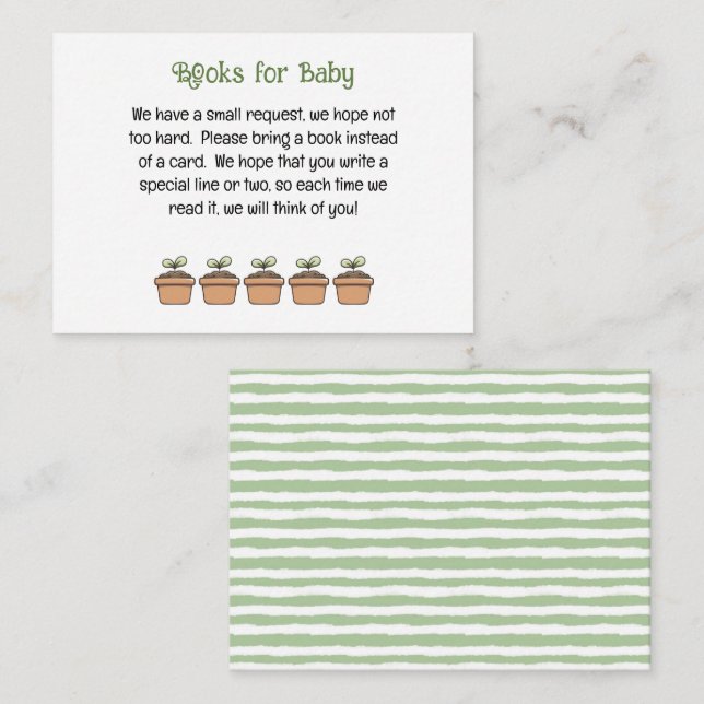 Pequeños libros de brotes para tarjeta horizontal  (Anverso / Reverso)