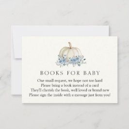 Pequeños libros de calabaza azul para la tarjeta d