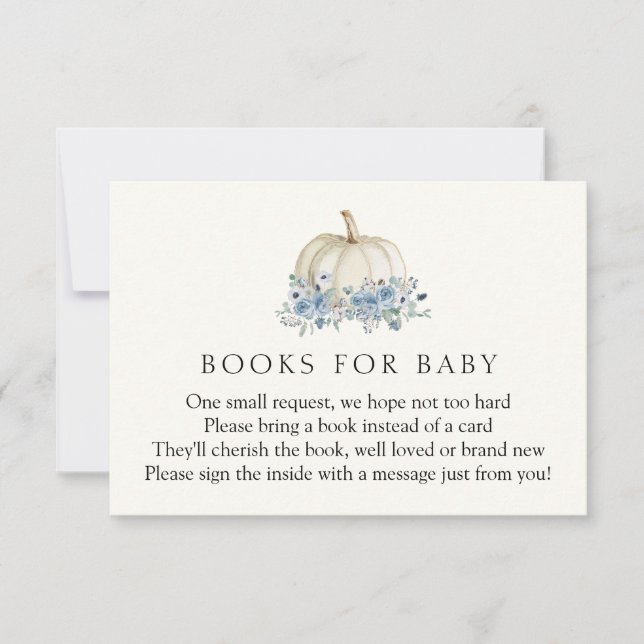 Pequeños libros de calabaza azul para la tarjeta d (Anverso)