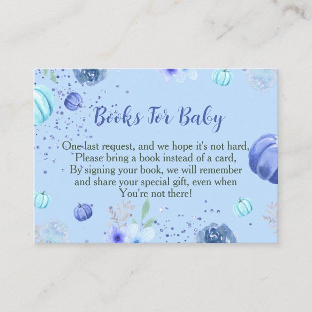 Pequeños Libros De Calabaza Azul Para Tarjeta De A (Anverso)