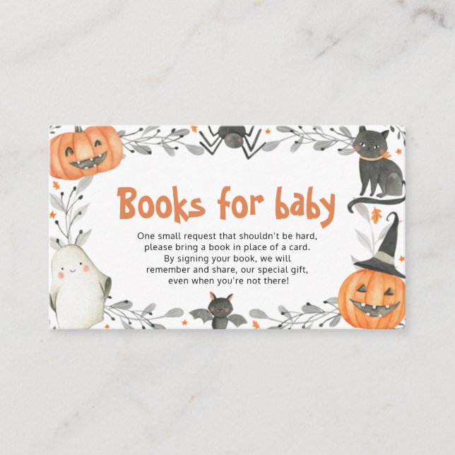 Pequeños libros de Halloween para tarjeta de inscr (Anverso)