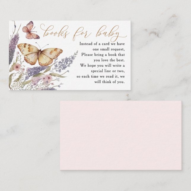 Pequeños libros de mariposa para la tarjeta de cie (Anverso / Reverso)