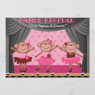 Pequeños monos bailan invitaciones considerando