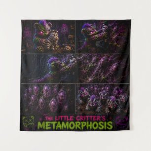 Pequeños monstruos tapiz estilo cómic metamorfosis
