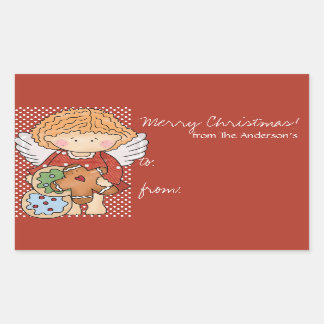 Pequeños Navidades Angel Gift Tag Pegatinas - d6