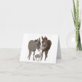 Pequeños Navidades de burro y tarjeta de Año Nuevo