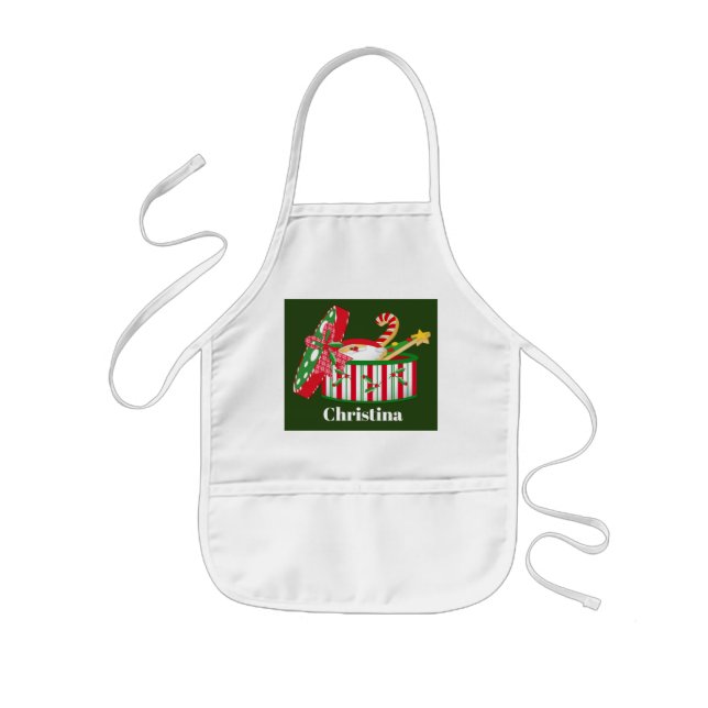 Pequeños Navidades horneando delantal añadir nombr (Frente)