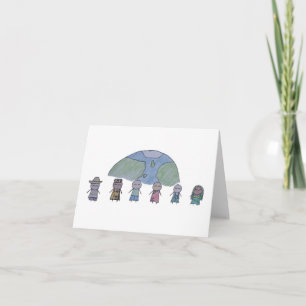 Pequeños niños uno de las tarjetas de nota del