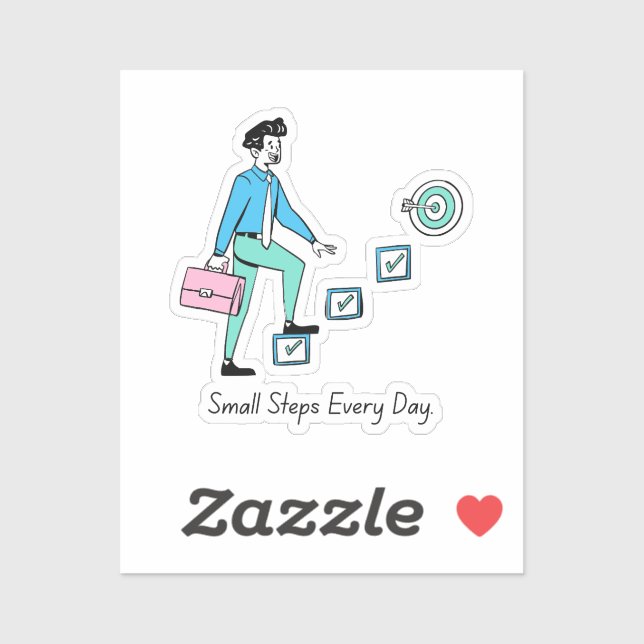 Pequeños pasos todos los días - Pegatina de progre (Hoja)