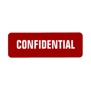 Pequeños pegatinas confidenciales rojos intrépid