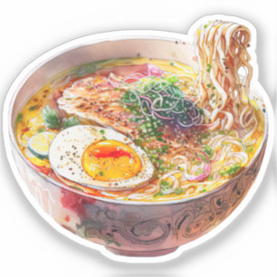 Pequeños Pegatinas de arte de la sopa de Ramen cor