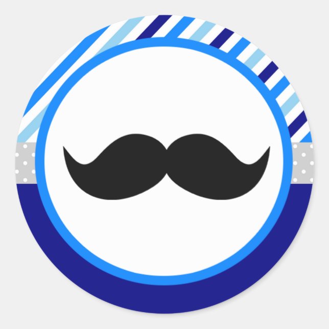 Pequeños pegatinas de Baby Shower del hombre (Anverso)