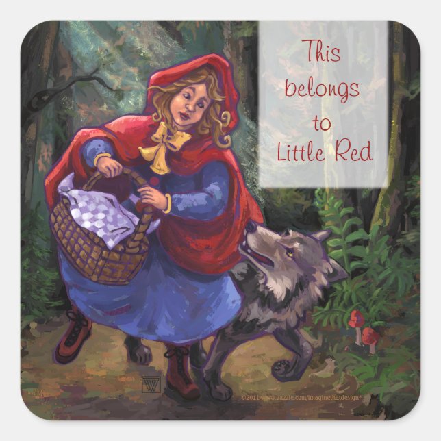 Pequeños Pegatinas de Caperucita Roja (Anverso)