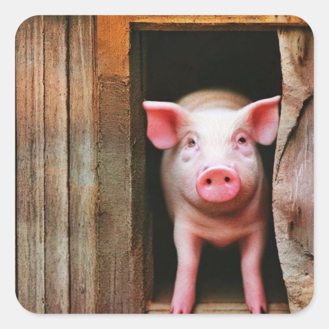 Pequeños Pegatinas de cerdito (Anverso)