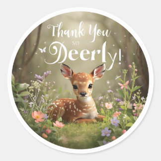 Pequeños Pegatinas de cumpleaños de Deer Woodland