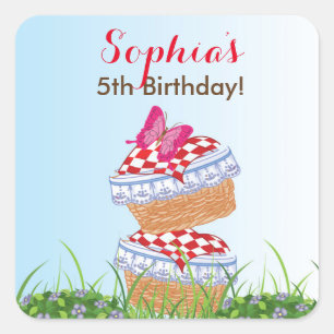 Pequeños Pegatinas de cumpleaños de la Caperucita 
