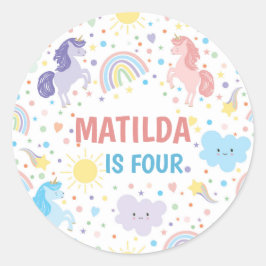Pequeños Pegatinas de la Ronda de Unicornios bonit