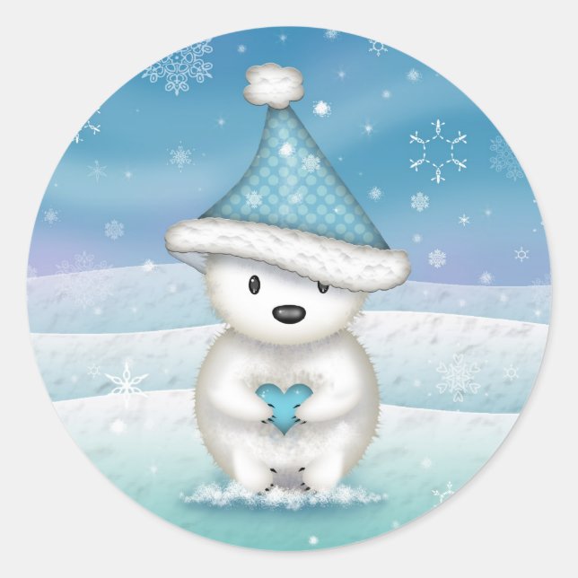 Pequeños Pegatinas de oso polar (Anverso)