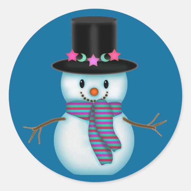Pequeños Pegatinas de Snowman (Anverso)