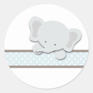 Pequeños pegatinas del elefante el   {azul}