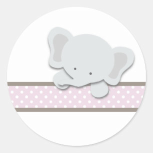 Pequeños pegatinas del elefante {rosa} el  