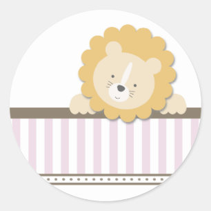 Pequeños pegatinas del león {rosa} el